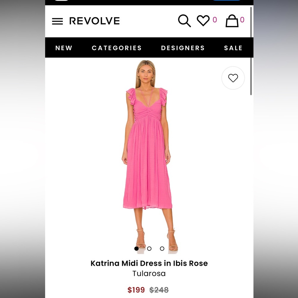 Revolve Tularosa Katrina Midi Dress in Ibis Rose Dress Small